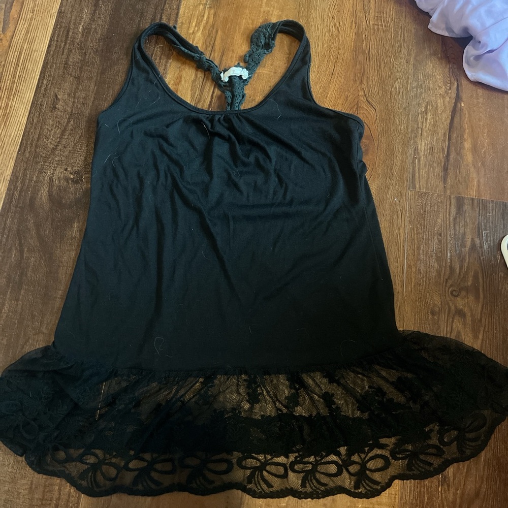 A'Reve Black Lace Detail Top